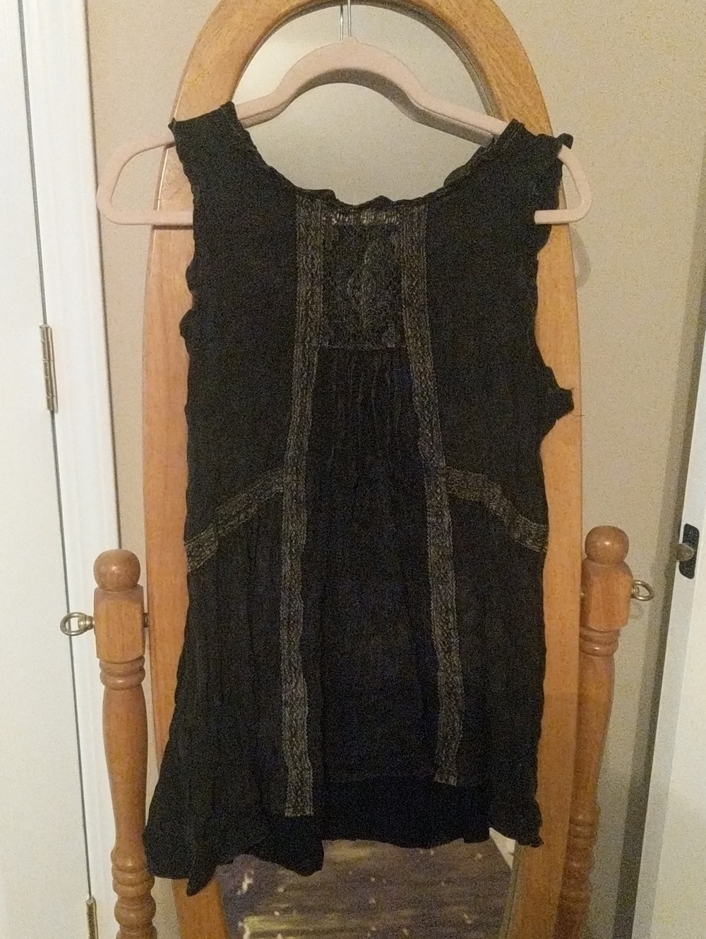 Pol Washed Black Sleeveless Swingy Top